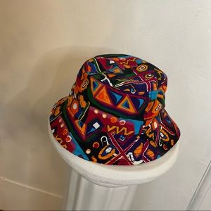 Black Bucket hat colorful print